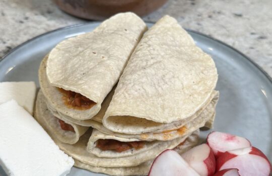 Tacos de Frijoles con Longaniza